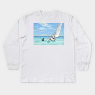 Ground Swell Oil Painting by Edward Hopper Kids Long Sleeve T-Shirt